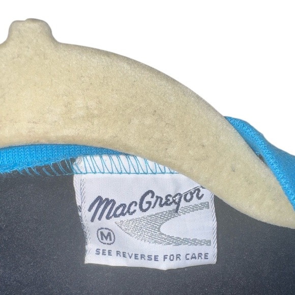 Vintage 70s MacGregor V-Neck Short Sleeve Sweater M – Blue Trim NWT Made in USA - Picture 5 of 6